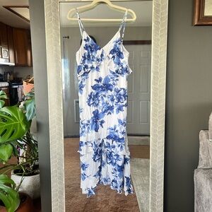 Capri Blue and White Floral Dress